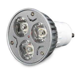 Generic GU10 3W 240 270LM 3000 3500K Warm White 3 LED Spot Light Bulb   Silver + White (85~265V): Cell Phones & Accessories