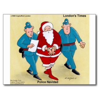 Police Navidad Funny Christmas Santa Gifts & Cards Postcard