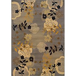 Gray/gold Transitional Floral Area Rug (5 X 76)