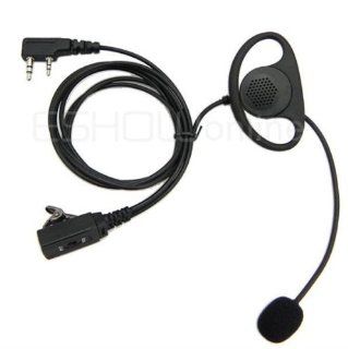 EmBest D Shape 2 Pin Earpiece Headset Mic Compatible For Kenwood Radio TK 270 F6 2017 3102 Walkie talkie two way radio: Cell Phones & Accessories