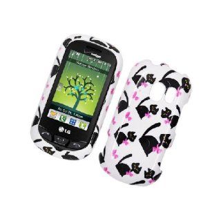LG Extravert VN271 AN271 UN271 Bow Tie Black Cat White Glossy Cover Case: Cell Phones & Accessories