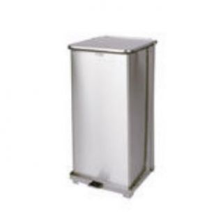 Rubbermaid Commercial FGST24SSRB The Defenders Steel Medical Step Trash Can with Retaining Band, 24 gallon, Stainless Steel: Industrial & Scientific