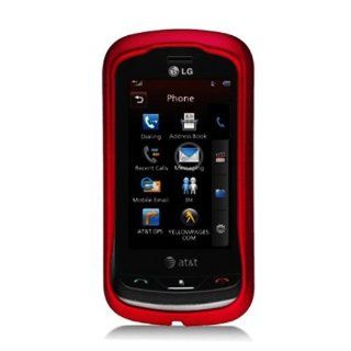 Aimo Wireless LGLM272PCLP003 Rubber Essentials Slim and Durable Rubberized Case for LG Rumor Reflex/Freedom/Converse/Expression C395   Retail Packaging   Red: Cell Phones & Accessories