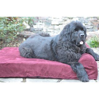 Big Barker 7" Pillow Top Orthopedic Dog Bed   XL Size   52 X 36 X 7   Burgundy   For Large and Extra Large Breed Dogs (Headrest Edition) : Pet Beds : Pet Supplies