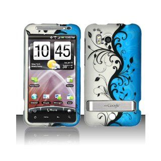 Blue Silver Floral Hard Cover Case for HTC Thunderbolt 6400: Cell Phones & Accessories