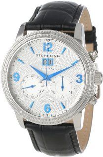 Stuhrling Original Men's 286.33152 Symphony Eternity Mercury Mechanical Chronograph Date Silver Tone Watch: Watches