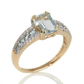 Victoria Wieck 1.6ct Aquamarine and White Zircon 14K Ring