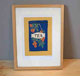 tea tin print by longshot press