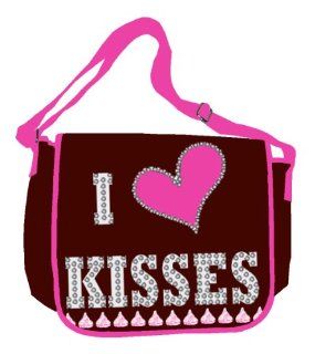 Silver Buffalo HY0201 Hershey I Heart Kisses 15 Inch by 12 Inch Messenger Bag, Multi Color  