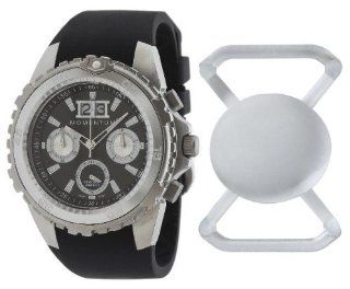 New St. Moritz Momentum D6 Chrono Dive Watch & Underwater Timer for Scuba Divers with Silver Bezel, Black FIT Hyper Rubber Band & FREE Watch Protector (Valued at $12.95) for Added Protection to the Glass Face of Your Dive Watch : Sports & Outdo