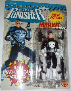 Marvel Super heroes PUNISHER new action with real machine gun sounds toy biz 1991: Toys & Games