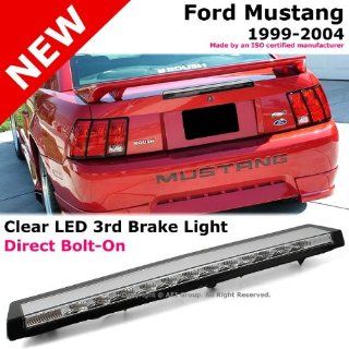 1999 to 2004 Ford Mustang 99 04 Clear Chrome LED 3rd Third Brake Stop Lamp Light: Automotive