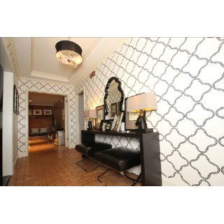 Beacon House 283 46947 Ink Estate White Moroccan Grate Wallpaper    