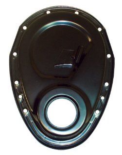 1955 95 Chevy Small Block 283 305 327 350 400 Steel Timing Chain Cover w/ Timing Tab   Black: Automotive