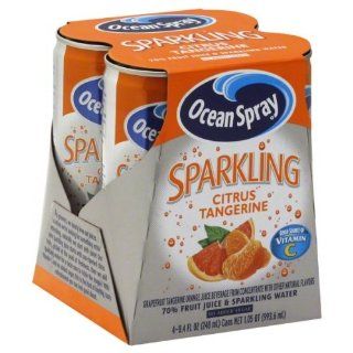 Ocean Spray Sparkling Citrus Tangerine 4  8.4 Fl Oz (Pack of 4)  Fruit Juices  Grocery & Gourmet Food