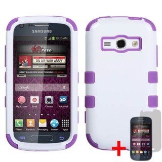 SAMSUNG GALAXY RING M840 PREVAIL 2 WHITE PURPLE HYBRID RIBCAGE COVER HARD GEL CASE +FREE SCREEN PROTECTOR from [ACCESSORY ARENA]: Cell Phones & Accessories