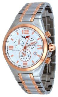 Corvette #CR299 IPR Men's Rose Gold Two Tone Swiss Chronograph Silver Dial Watch: Watches