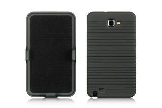 Black Belt Clip Holster Case Shell for AT&T Samsung Galaxy Note LTE i9220 i717 Shellster + Kickstand Stand Horizontal Ribbed Design Shellster: Cell Phones & Accessories