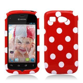 Aimo KYOC5170PCPD303 Trendy Polka Dot Hard Snap On Protective Case for Kyocera Hydro C5170   Retail Packaging   Red/White Cell Phones & Accessories