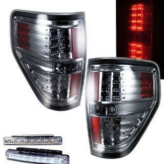 2009 2010 FORD F 150 F150 REAR BRAKE TAIL LIGHTS SMOKED LENS+LED BUMPER RUNNING: Automotive