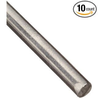 304 Stainless Steel Wire, Unpolished (Mill) Finish, Spring Temper, Precision Tolerance, ASTM A313, 0.105" Diameter, 60" Length (Pack of 10): Industrial & Scientific