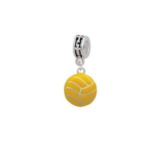 Large Water Polo Ball European Silver Cross Charm Dangle Bead Delight Jewelry Jewelry