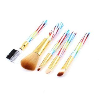 Colorful Handle Beauty Tool Brush Set Eyebrows Comb Eyeshadow Applicator 5pcs  Makeup Sets  Beauty