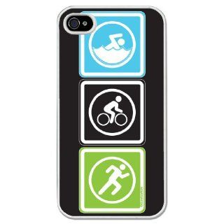 Triathlon Swim Bike Run Blocks iPhone Case (iPhone 4/4S): Cell Phones & Accessories