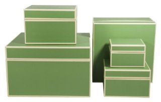 Semikolon Square Nesting/Organizer Boxes, Set of 5, Lime Green (309 12) : Storage File Boxes : Office Products