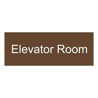 Elevator Room White on Brown Engraved Sign EGRE 303 WHTonBrown : Business And Store Signs : Office Products
