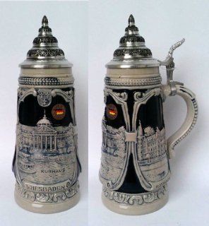 Portraits of Wiesbaden .5 Liter German Beer Stein By Kingwerks (Model 303)   This is an Authentic German Beer Stein Made Completely in Germany: Kitchen & Dining