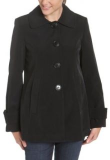AK Anne Klein Women's Single Breasted Swing Coat, Black, Medium at  Womens Clothing store: Outerwear