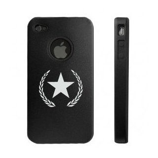 Apple iPhone 4 4G Black Aluminum & Silicone Case Military Star: Cell Phones & Accessories