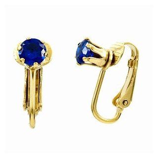 Emitations Deenas Clip On Earrings  September Birthstone, Faux Sapphire, 1 ea: Dangle Earrings: Jewelry