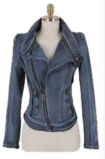 Casual Women Short Diagonal Zipper Cowboy Jackets Coats at  Womens Clothing store: