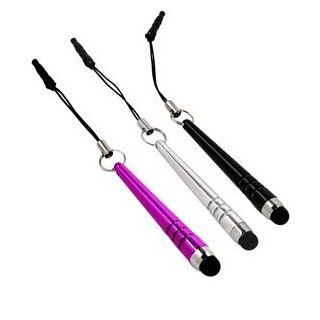 Cosmos  Black/Hot Pink/Silver 2 in 1 (Stylus/styli + Anti Dust Plug) Touch Screen Pen for iPhone 4 4s 3 3Gs iPod/iPad 2 3 Kindle Fire HD Sony Playstation PSP PS VITA, HTC Flyer EVO View 4G, Motorola Xoom, Samsung Galaxy, BlackBerry Playbook AMM0101US + Fr