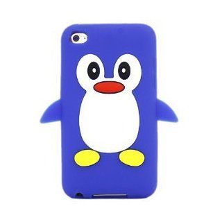 Apple Ipod Touch 4 4th Generation Cute Blue Penguin Soft Protective Silicone Case, Rubber Skin Cover Cell Phones & Accessories