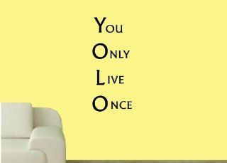 YOLO   You Only Live Once Vinyl wall art lettering quotes decal   Home Decor Products  