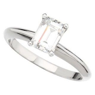 1.22 ct H Color VS1 Clarity GIA Certified Emerald Cut Diamond Solitaire Ring 14k Gold: Jewelry