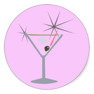 Partini Martini Glass Round Sticker
