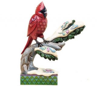 Jim Shore Heartwood Creek Winter Cardinal on Branch Figurine —