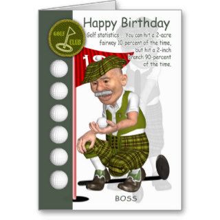 Boss Golfer Birthday Greeting Card With Humor