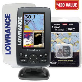Lowrance Elite 4 HDI Fishfinder/Chartplotter With Lake Insight Pro Cartography 778638