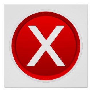 Red X   No   Symbol Posters
