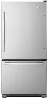 Amana ABB2224BRM 21.9 Cu. Ft. Stainless Steel Bottom Freezer Refrigerator   Energy Star: Appliances