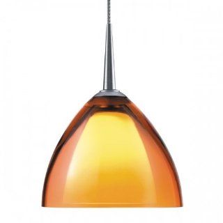 Rainbow II LED Pendant Light w Orange Glass (Bronze 4 in. Canopy)   Ceiling Pendant Fixtures