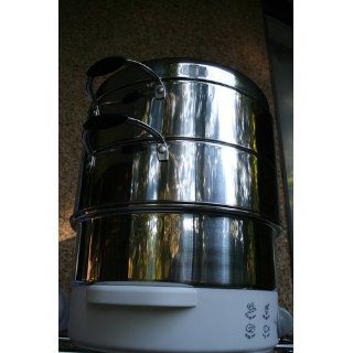 Secura 3 Tier 6 Quart Stainless Steel Electric Food Cooker Rice Steamer, w/ Steam360 technology S 324: Kitchen & Dining