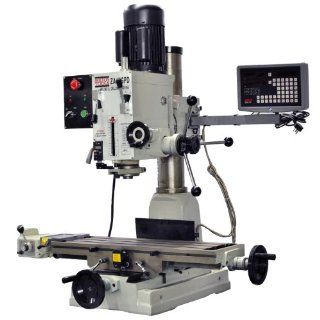 BOLTON TOOLS 9 1/2" x 32" GEAR HEAD MILL DRILL WITH POWER FEED AND 2 AXIS DRO. 2 HP MOTOR, 110V/220V PREWIRED TO 110V. SINGLE PHASE, 1720RPM. Comes With A 1 Year Warranty!!!   Power Milling Machines  