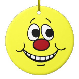 Scared Smiley Face Grumpey Christmas Tree Ornaments