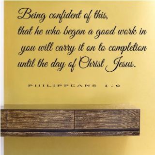 Being confident of this that he who began a good work in youVinyl Wall Decals Quotes Sayings Words Art Decor Lettering Vinyl Wall Art Inspirational Uplifting: Clothing